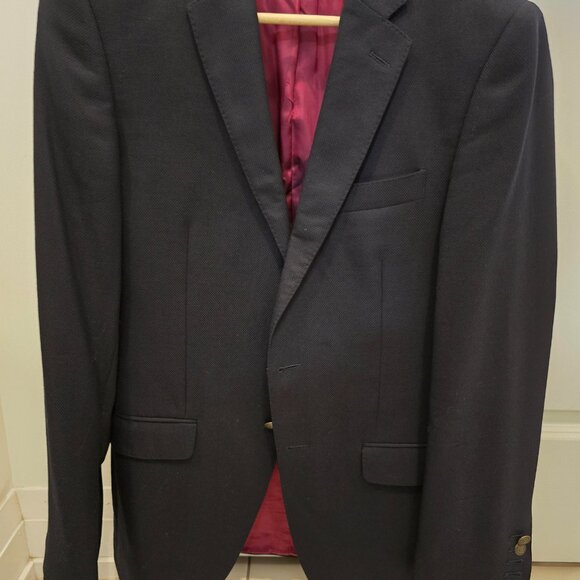 Hawes and Curtis Navy Blazer Slim Fit Size 38R - Picture 2 of 5